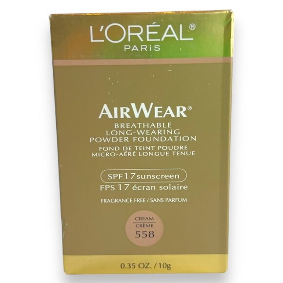 L'Oreal AirWear CREAM 558 Breathable Long-Wearing Powder Foundation SPF17 - Picture 1 of 5